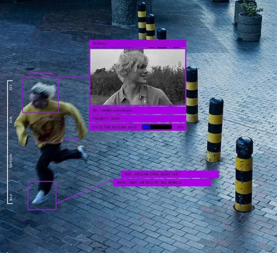 Athlete running with performance data overlays